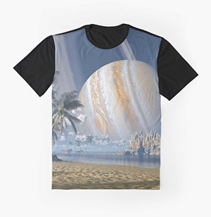 Planetscape in the tropics with palm trees - T-shirts