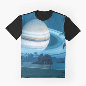 Planetscape in the tropics with palm trees - T-shirts