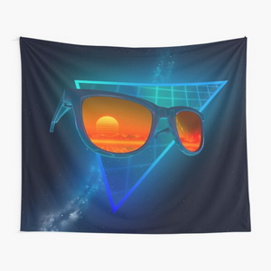 Sunglasses in space (Blue) - Tapestry