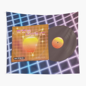 80s music with vinyl disk