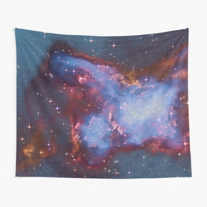 Fantasy nebula cosmos sky in space with stars (Blue) - Tapisseries