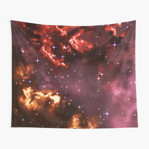 Fantasy nebula cosmos sky in space with stars (Purple/Yellow/Orange/Red/Magenta) - Tapestry