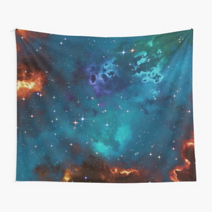 Fantasy nebula cosmos sky in space with stars (Blue/Cyan/Green/Yellow/Orange/Red)