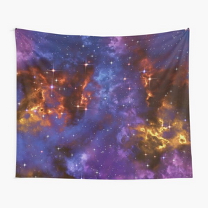 Fantasy nebula cosmos sky in space with stars (Blue/Purple/Red/Yellow) - Tapestry