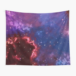 Fantasy nebula cosmos sky in space with stars (Blue/Purple/Red/Yellow/Pink) - Tapisseries